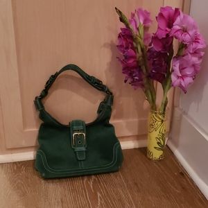 Green suede hobo